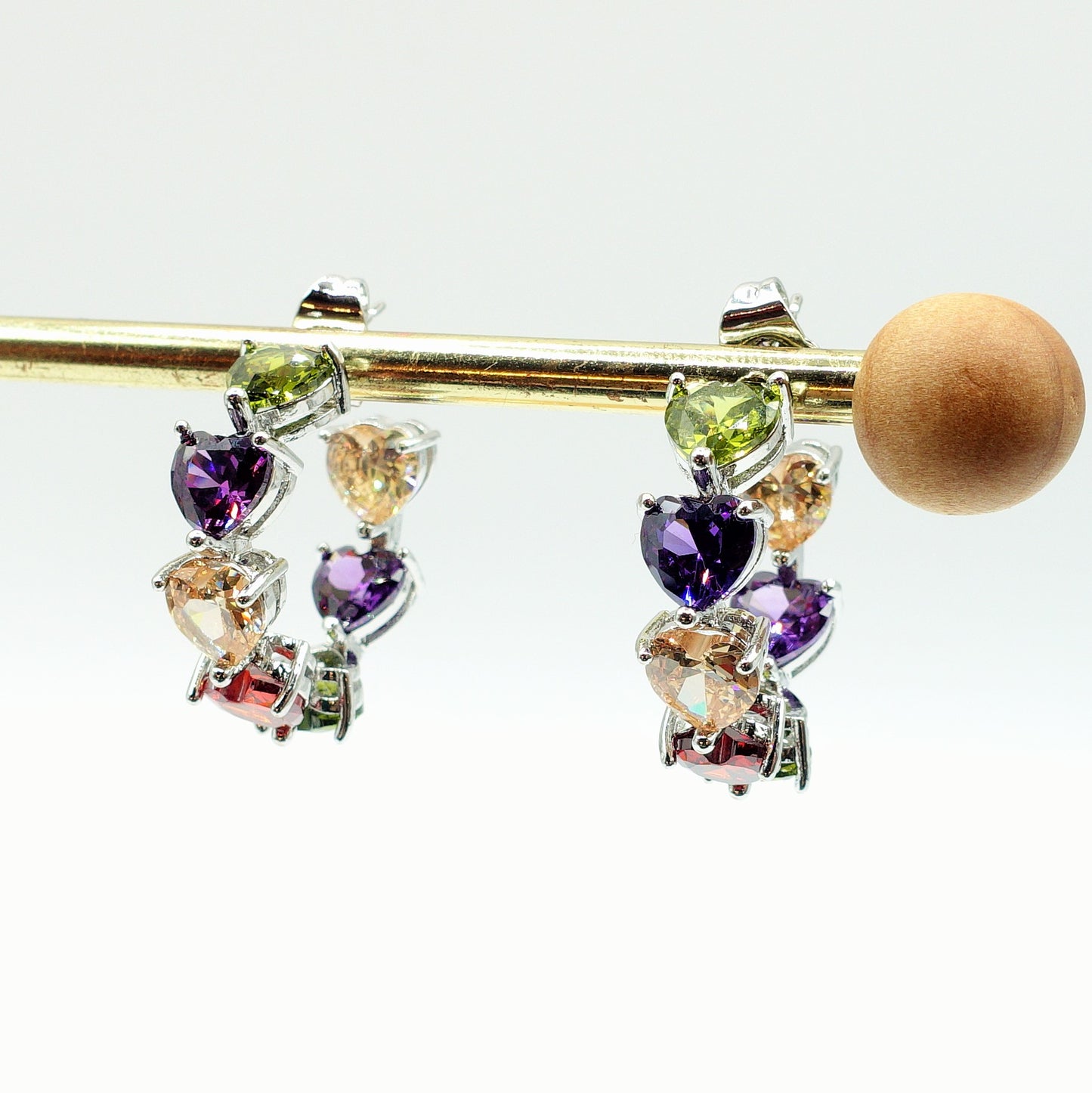 CAMILLE - CHERIE COLLECTION - Orecchini a cerchio con cubic zirconia a forma di cuore