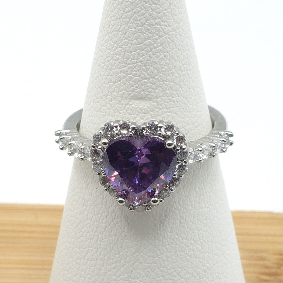 BLAIR ~ Anello a cuore con Cubic Zirconia- Regolabile