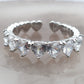 JENNY- cuori orizzontali ~ ANELLO REGOLABILE con cubic zirconia a forma di cuore