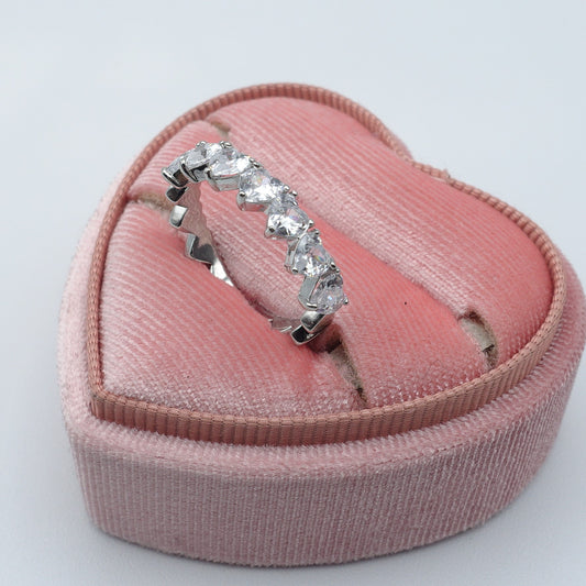 JENNY- cuori orizzontali ~ ANELLO REGOLABILE con cubic zirconia a forma di cuore