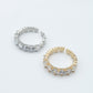 JENNY- cuori orizzontali ~ ANELLO REGOLABILE con cubic zirconia a forma di cuore