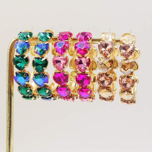 LUCE HEARTS -  Hoops - Orecchini a cerchio con pietre sfaccettate