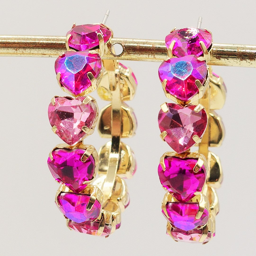 LUCE HEARTS -  Hoops - Orecchini a cerchio con pietre sfaccettate