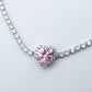 DIANA  -"THE PINK SET" - Set choker + orecchini in cubic zirconia rosa