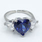Diana Chunky ~ Anello cuori grandi con cubic zirconia a forma di cuore