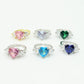 Diana Chunky ~ Anello cuori grandi con cubic zirconia a forma di cuore