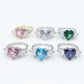 Diana Chunky ~ Anello cuori grandi con cubic zirconia a forma di cuore