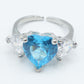 Diana Chunky ~ Anello cuori grandi con cubic zirconia a forma di cuore