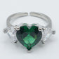 Diana Chunky ~ Anello cuori grandi con cubic zirconia a forma di cuore