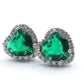 DIANA ~Orecchini a bottone con cubic zirconia a forma di cuore