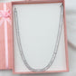 JULIANNE~ ACCIAIO INOSSIDABILE-GIROCOLLO CON ZIRCONI A BAGUETTE