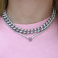 Madison ~ STAINLESS STEEL cuban chain+ zirconia necklace