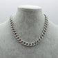 Madison ~ STAINLESS STEEL cuban chain+ zirconia necklace