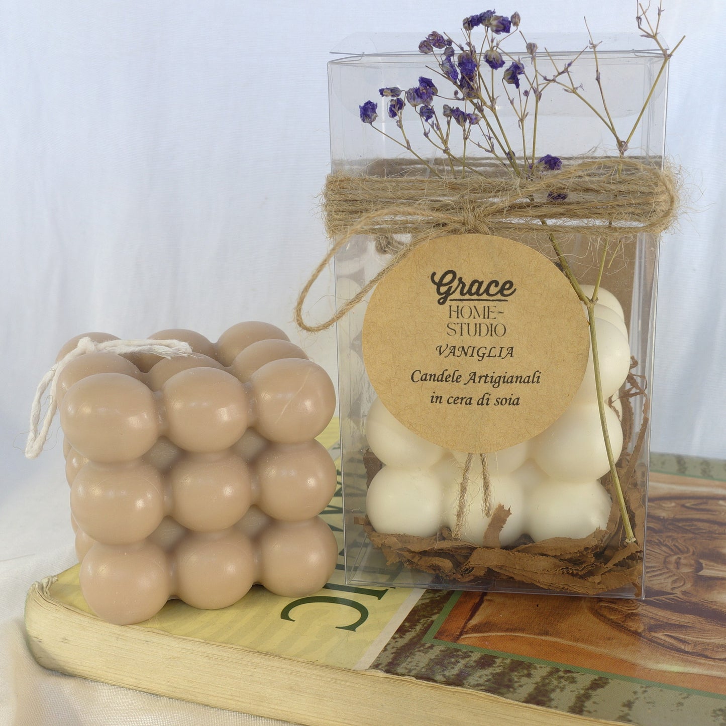 Andromeda ~ bubbles cube candle