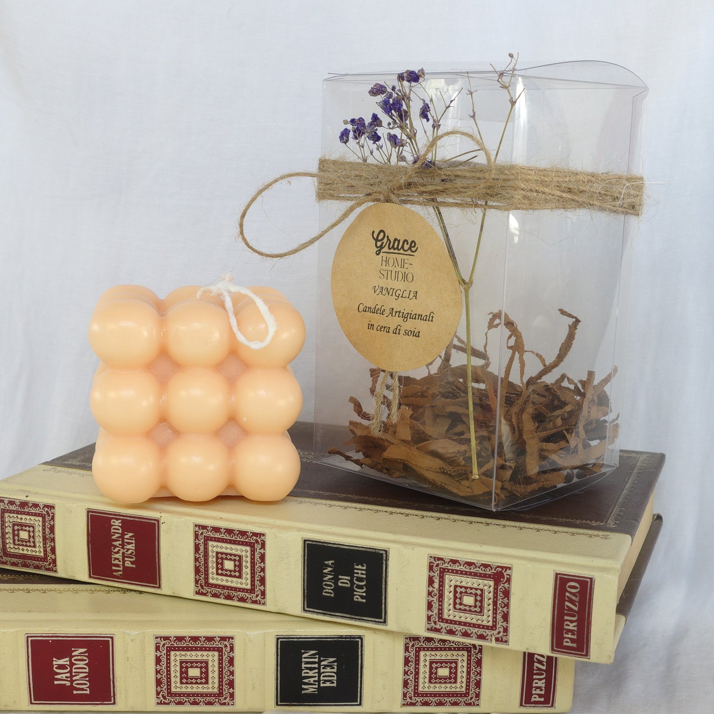 Andromeda ~ bubbles cube candle