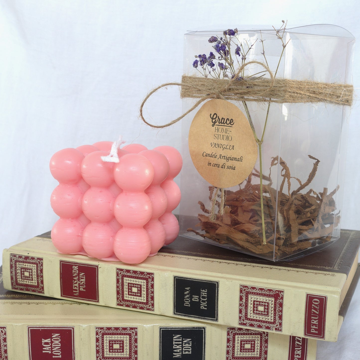 Andromeda ~ bubbles cube candle