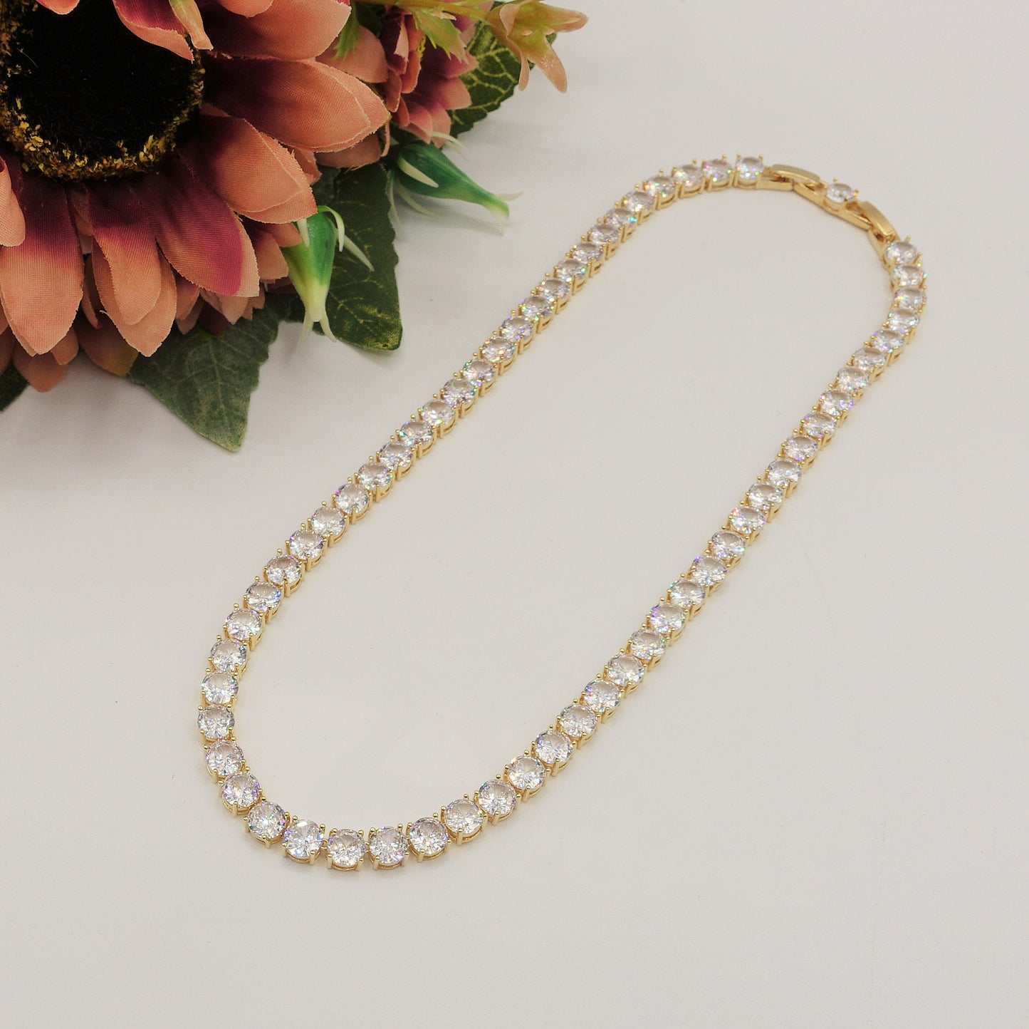 MELANIE LUXE -  Collier Tennis - Collana con Cubic Zirconia rotondi