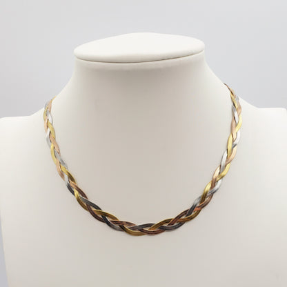 ELEONOR BRAID ~ Collana girocollo Snake intrecciata in ACCIAIO inossidabile