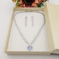 Set 3PZ CHANTELLE BIG HEART  Collier Tennis+bracciale + Orecchini pendenti
