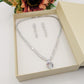 Set 3PZ CHANTELLE BIG HEART  Collier Tennis+bracciale + Orecchini pendenti