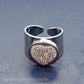 GEMMA ~ chevalier Stainless Steel heart ring-Adjustable size