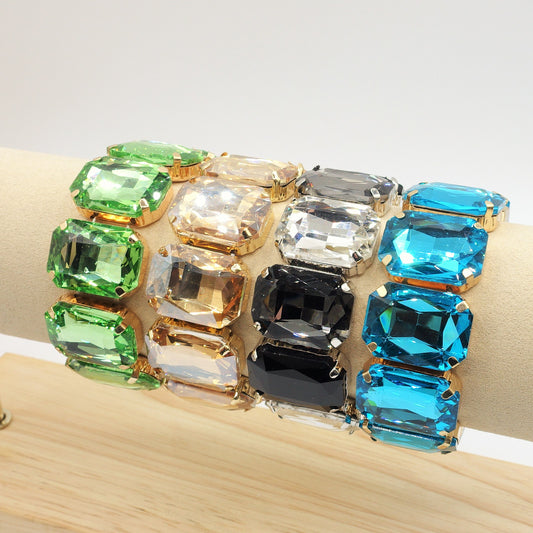 MARGOT LUXE - Bracciale elasticizzato con pietre sfaccettate -luce colection