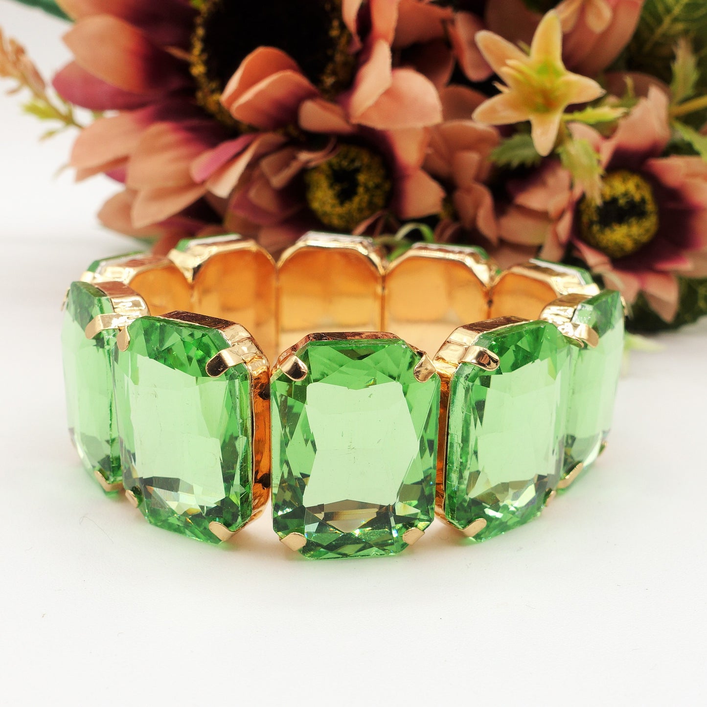MARGOT LUXE - Bracciale elasticizzato con pietre sfaccettate -luce colection