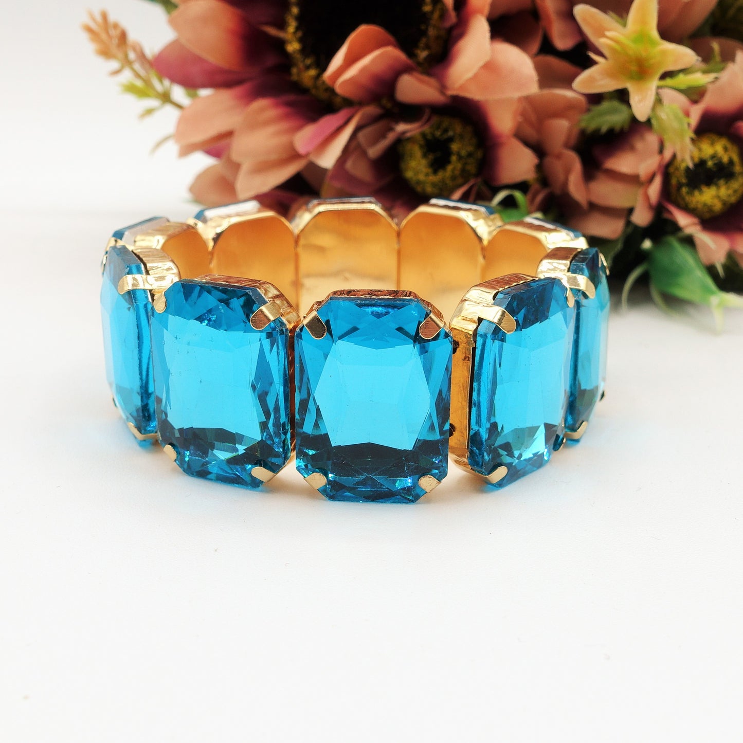 MARGOT LUXE - Bracciale elasticizzato con pietre sfaccettate -luce colection