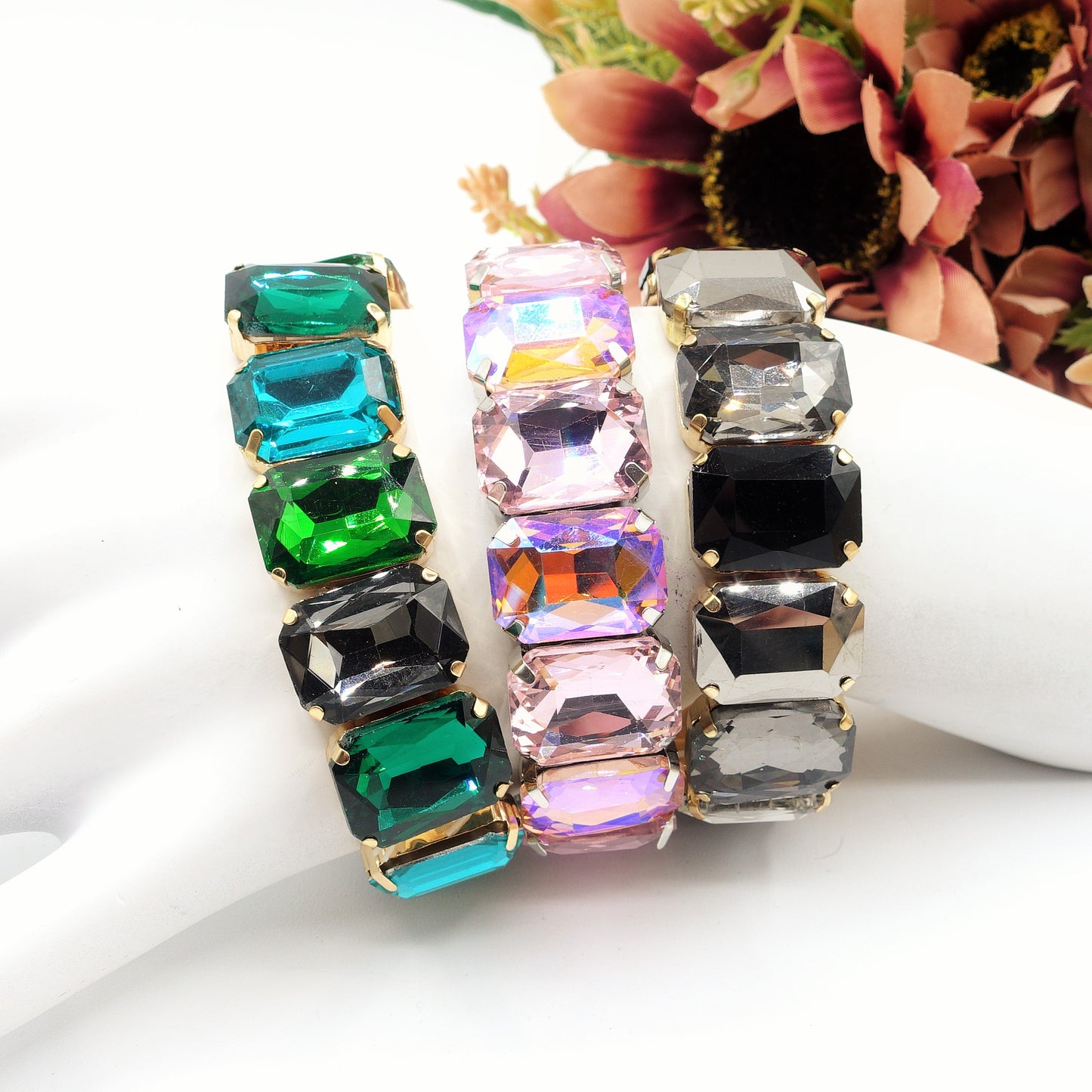 MARGOT new colours - Bracciale Elasticizzato con pietre sfaccettate