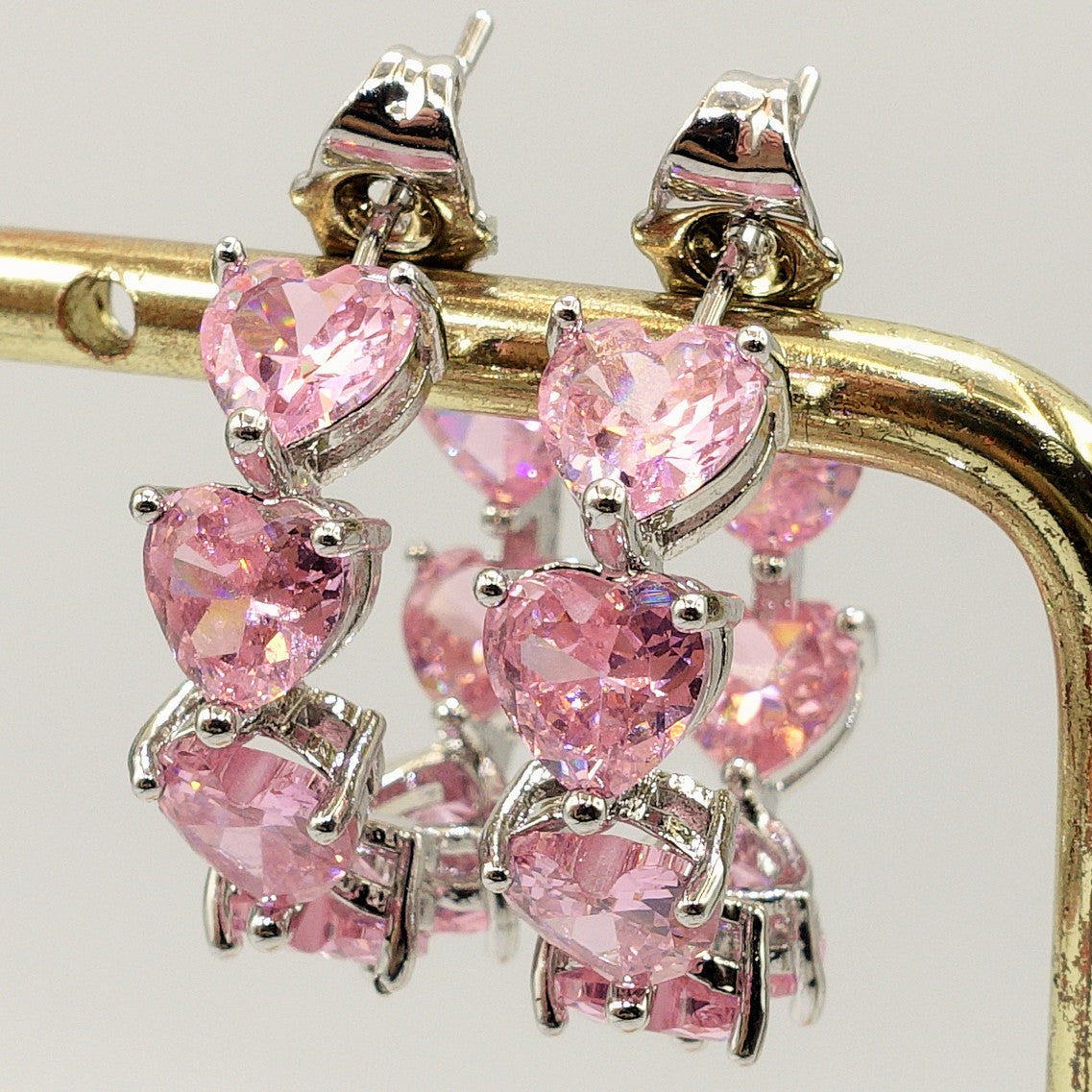 CAMILLE - CHERIE COLLECTION - Orecchini a cerchio con cubic zirconia a forma di cuore