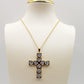 LOVELY CROSS - ACCIAIO Inossidabile - collana con pendente croce a cuori in cubic zirconia