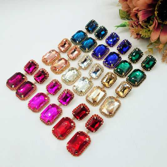 ARIEL  - Orecchini pendenti con pietre sfaccettate e Cubic Zirconia