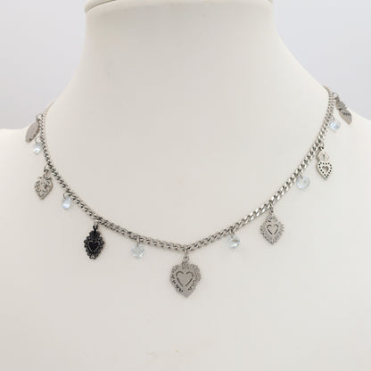 SACRED ~ Collana ACCIAIO INOSSIDABILE con cuori sacri