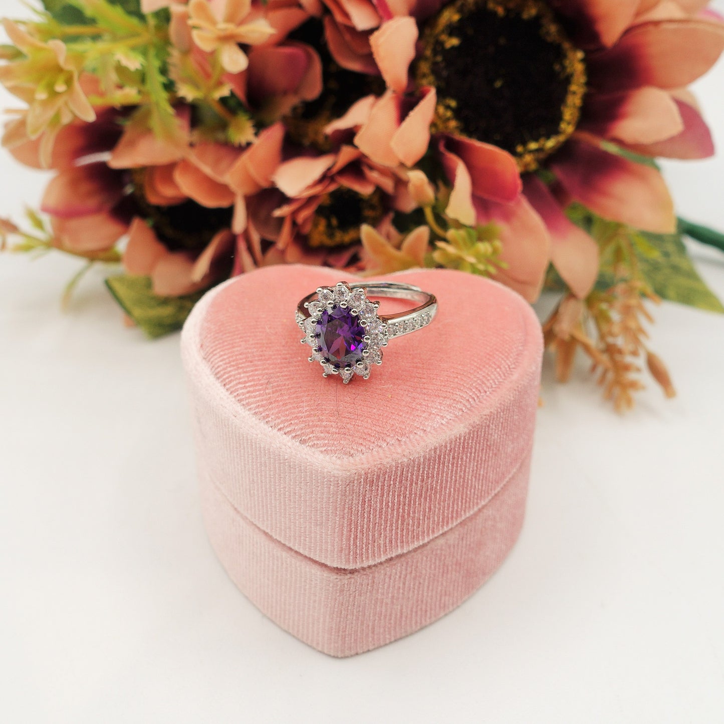 KATE ~ large ~ Anello regolabile con cubic zirconia a forma di OVALE