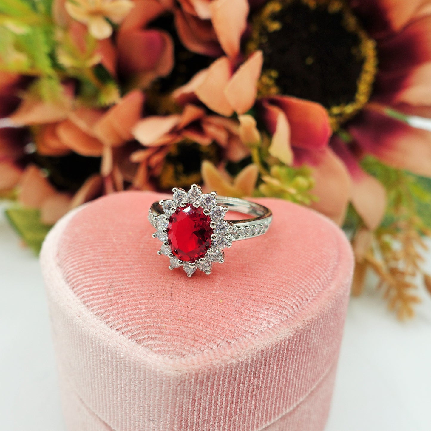 KATE ~ large ~ Anello regolabile con cubic zirconia a forma di OVALE