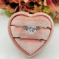 ANGEL ~ Anello regolabile con cuore alato e cubic zirconia a forma di cuore