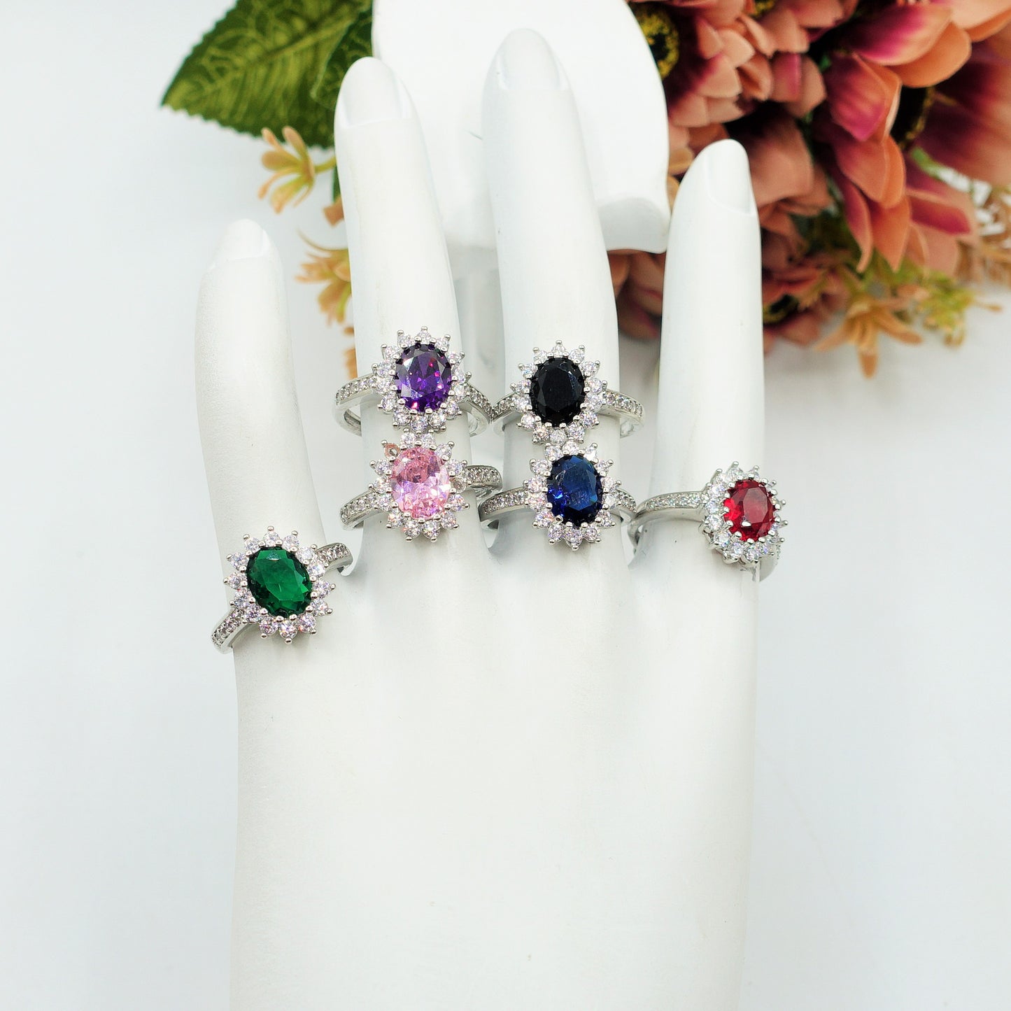 KATE ~ large ~ Anello regolabile con cubic zirconia a forma di OVALE