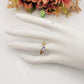 ANGEL ~ Anello regolabile con cuore alato e cubic zirconia a forma di cuore
