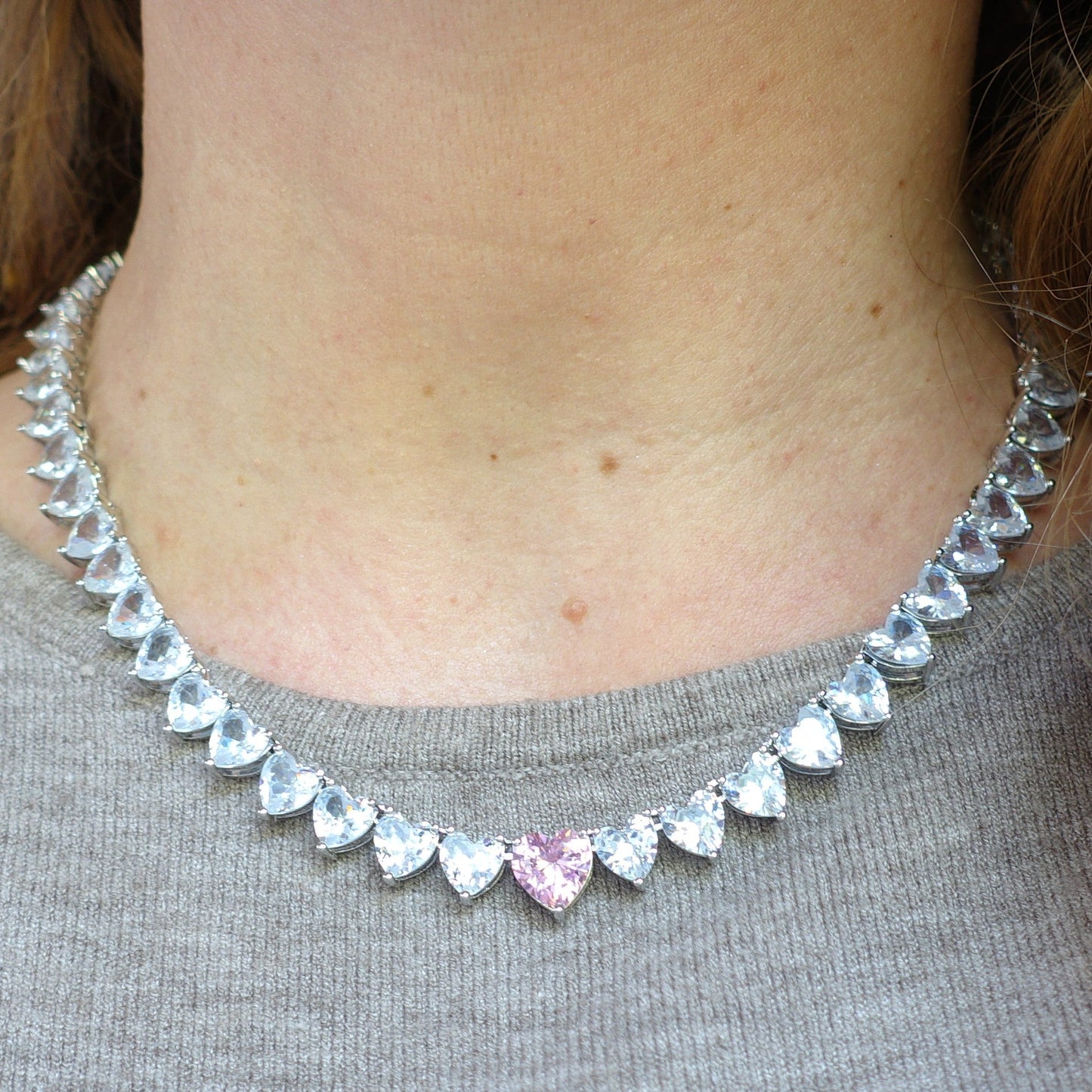 CHERIE - THE PINK DREAM BOX - SET  abbinato  Collier cubic zirconia forma di cuore