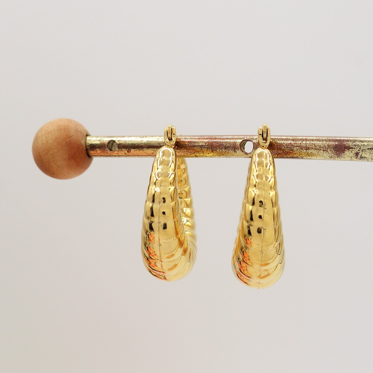 QUINN SMALL HOOPS - acciaio inossidabile orecchini cerchio bombati torchon vintage