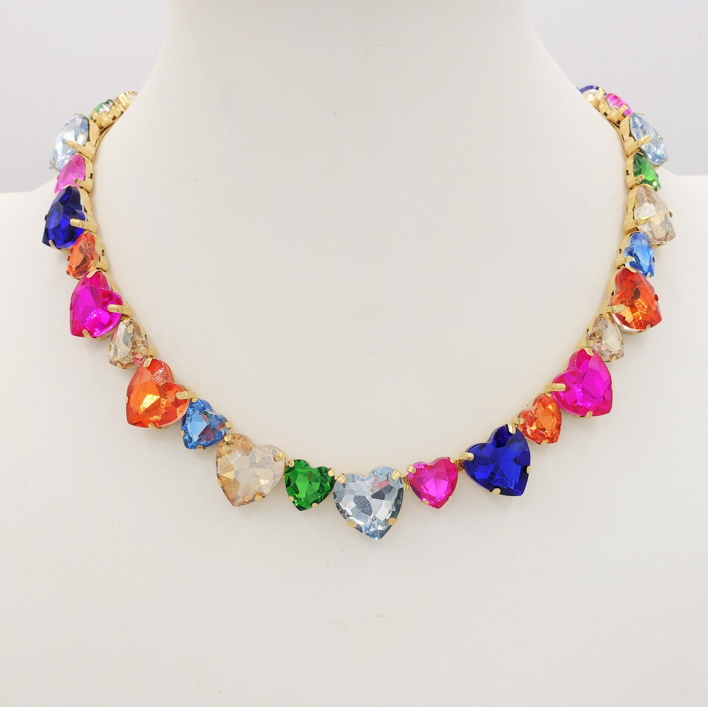LUCE HEARTS cuori alternati - ACCIAIO inossidabile - collier con pietre sfaccettate