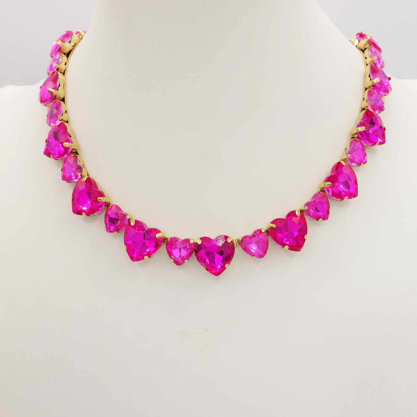 LUCE HEARTS cuori alternati - ACCIAIO inossidabile - collier con pietre sfaccettate