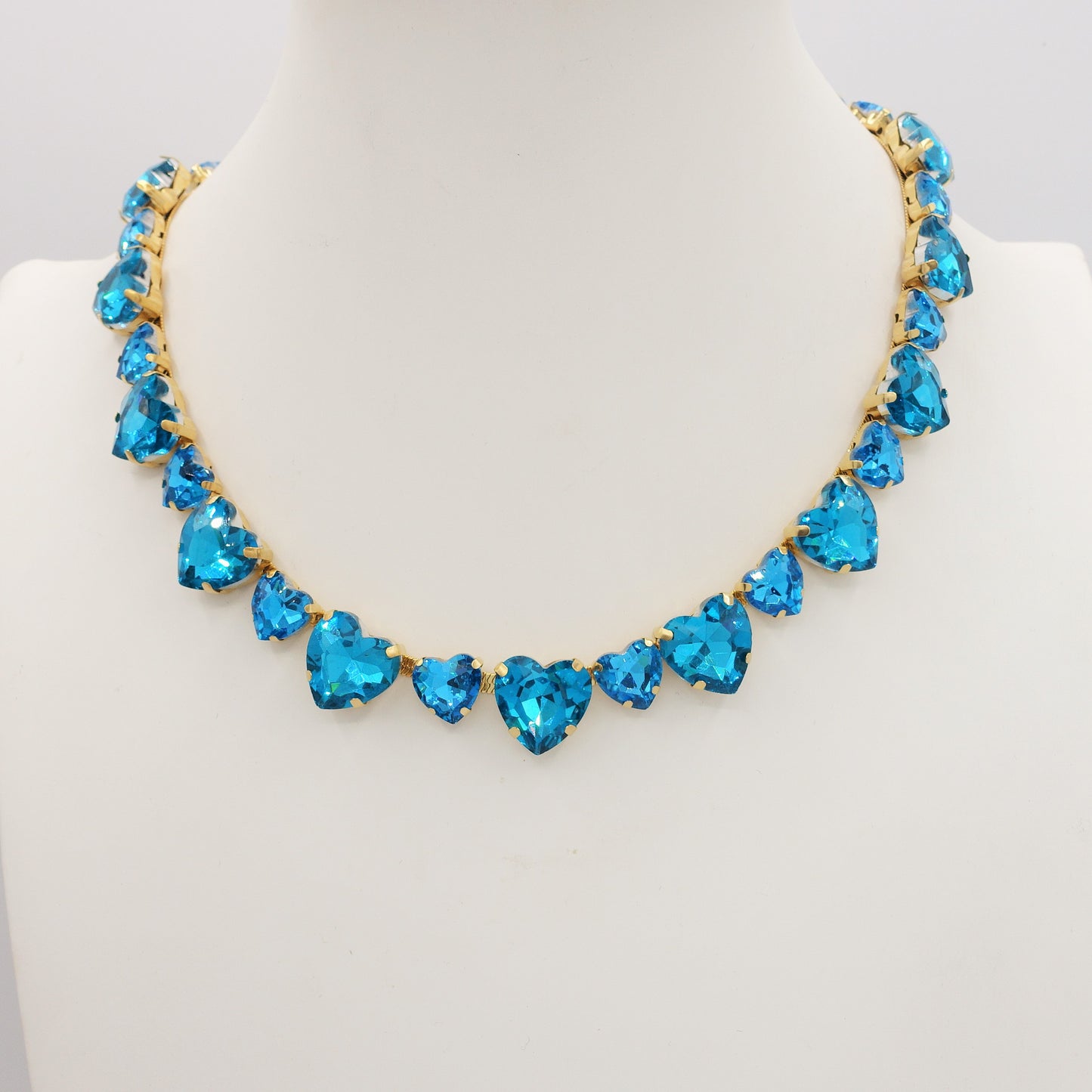 LUCE HEARTS cuori alternati - ACCIAIO inossidabile - collier con pietre sfaccettate