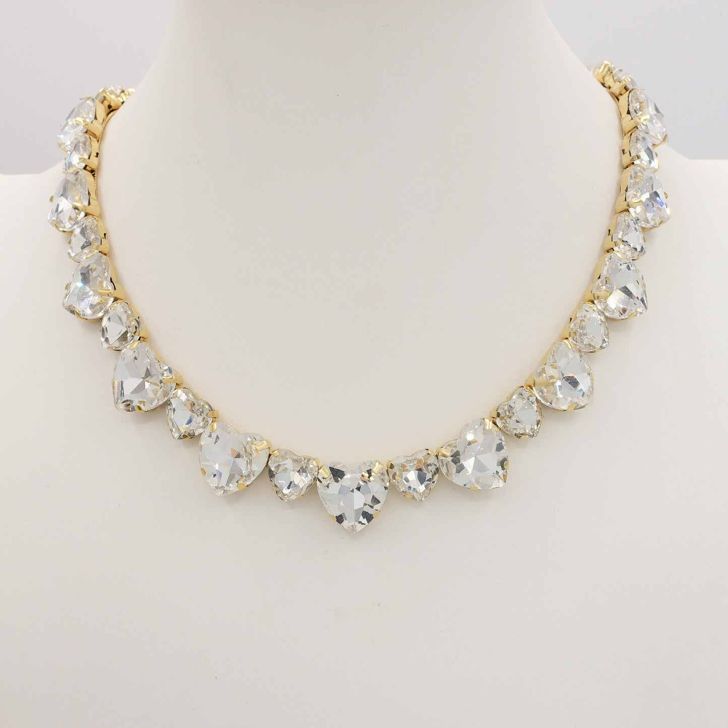 LUCE HEARTS cuori alternati - ACCIAIO inossidabile - collier con pietre sfaccettate