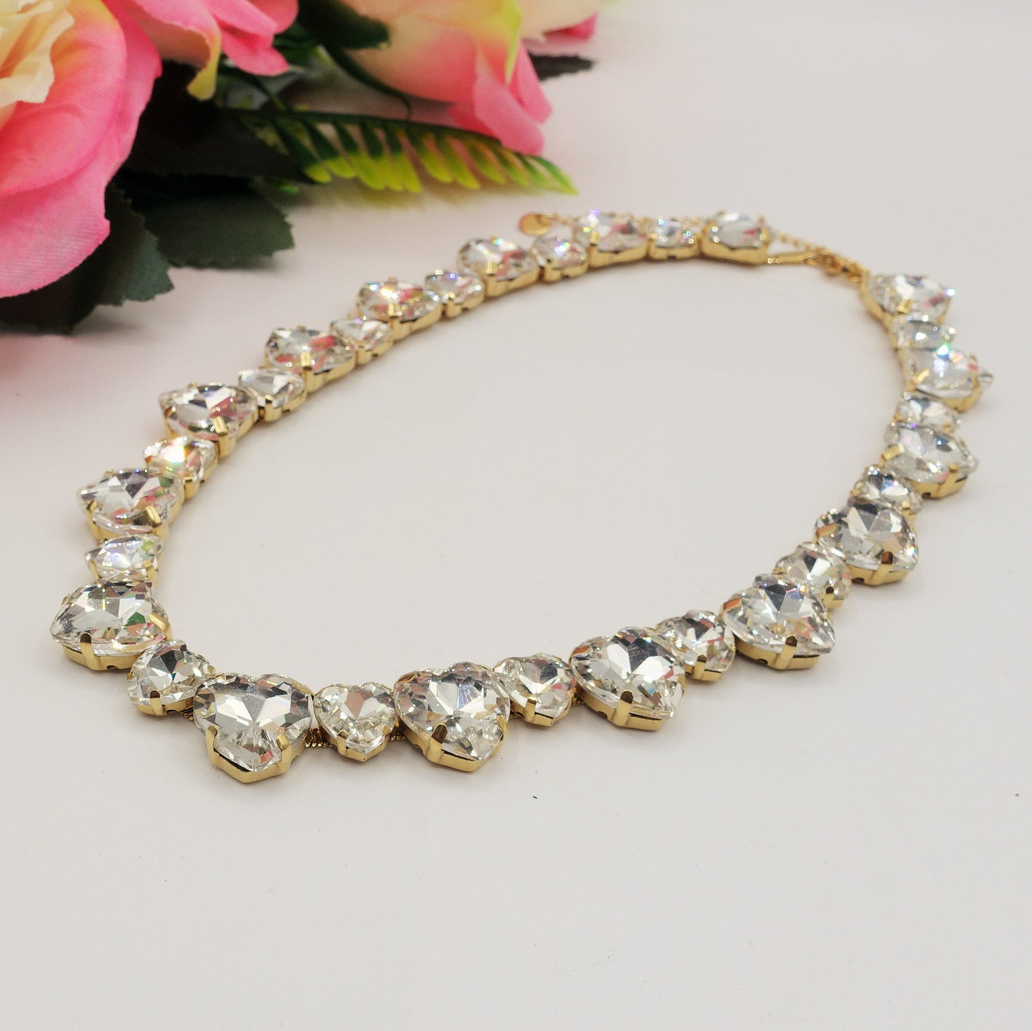 LUCE HEARTS cuori alternati - ACCIAIO inossidabile - collier con pietre sfaccettate