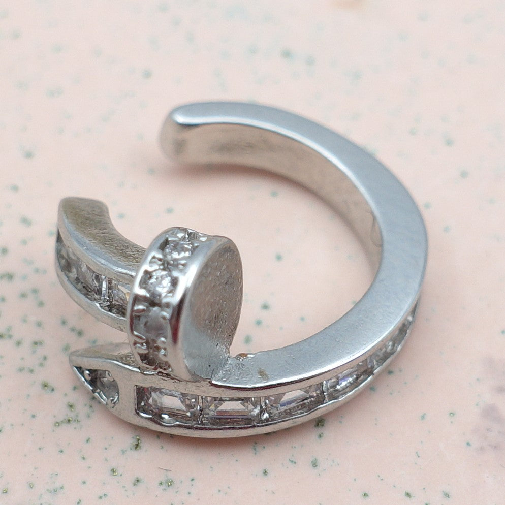 Enya EARCUFF ~Orecchini in acciaio Inossidabile con zirconi-senza piercing