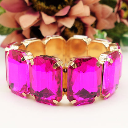 MARGOT LUXE - Bracciale elasticizzato con pietre sfaccettate -luce colection