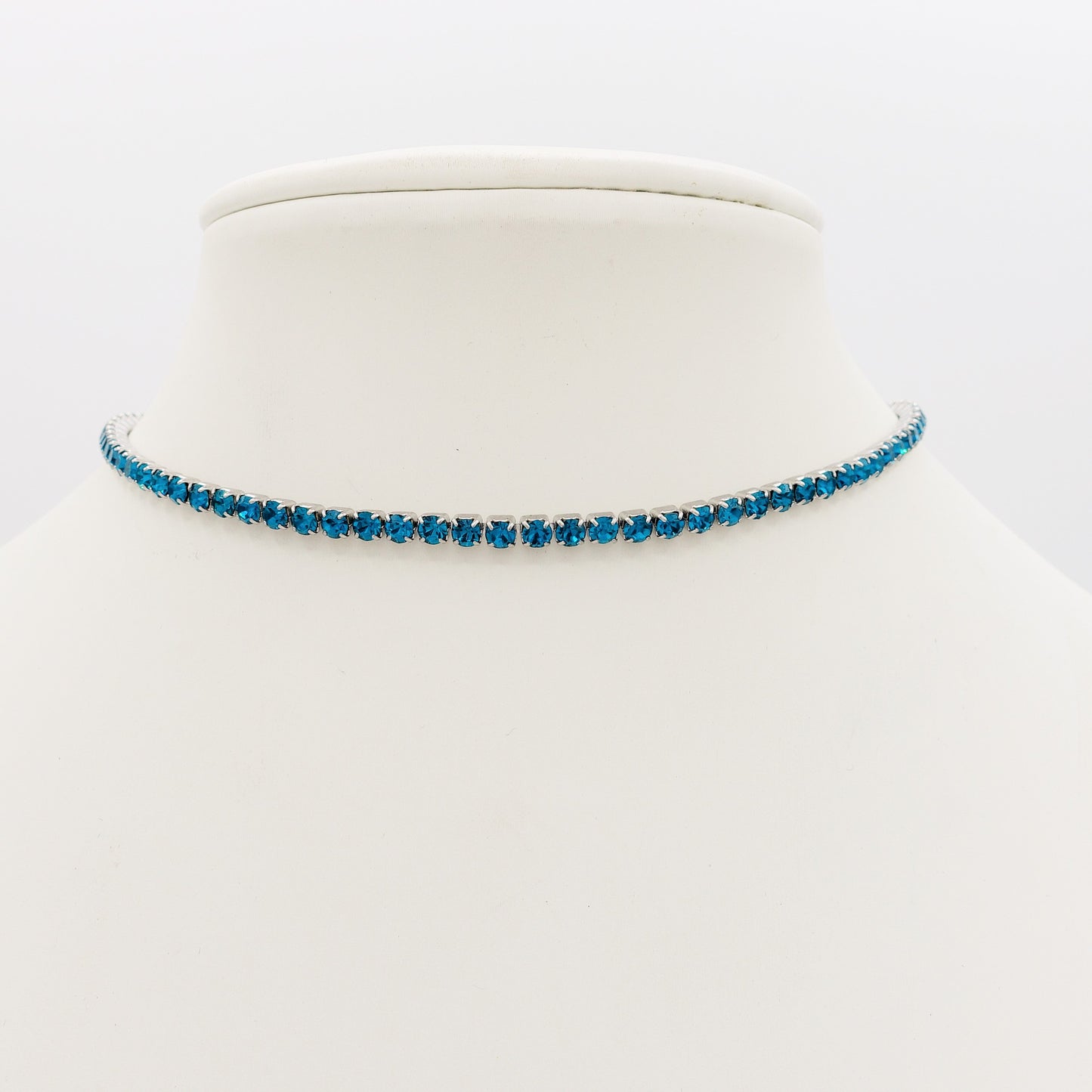 VEGAS ~ Tennis Choker girocollo in ACCIAIO INOSSIDABILE con cubic zirconia