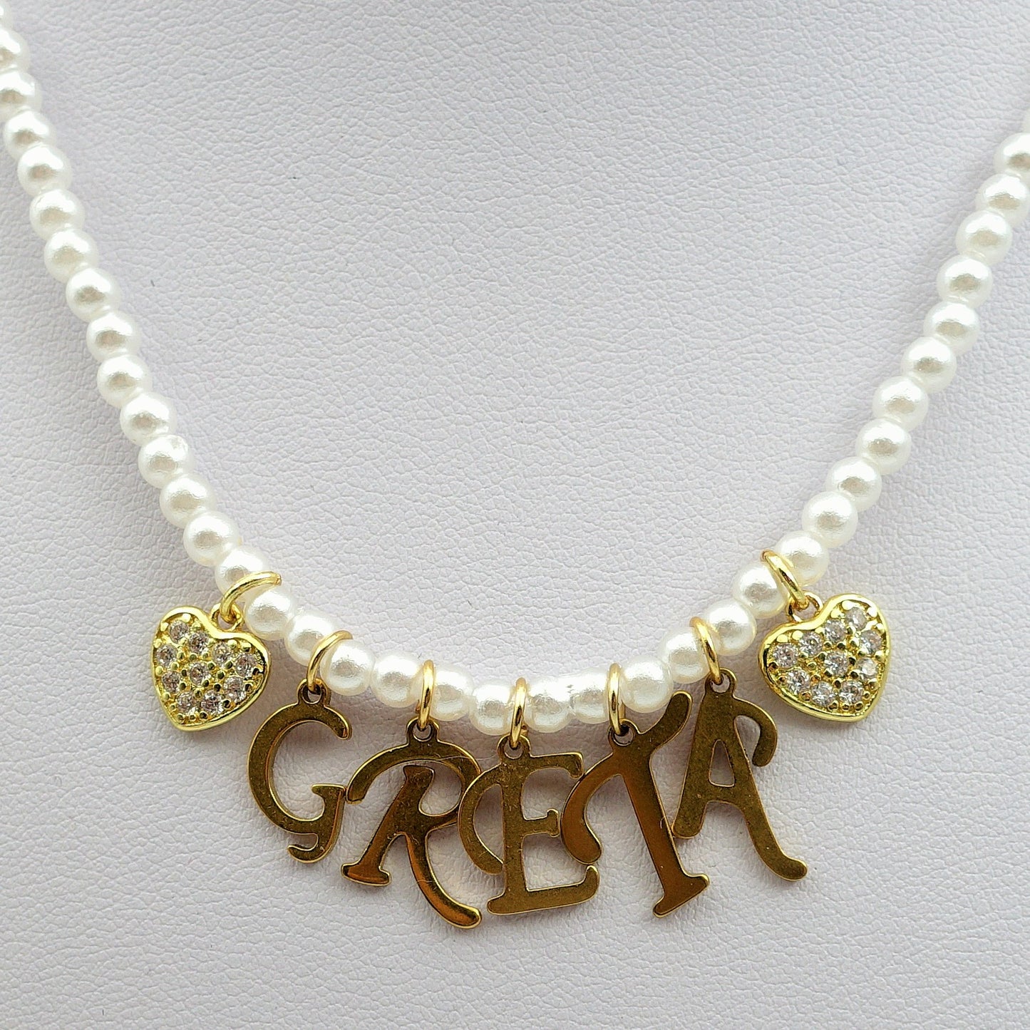 MY NAME ~ Collana Con IL TUO Nome Personalizzato in Perle e Acciaio Inossidabile