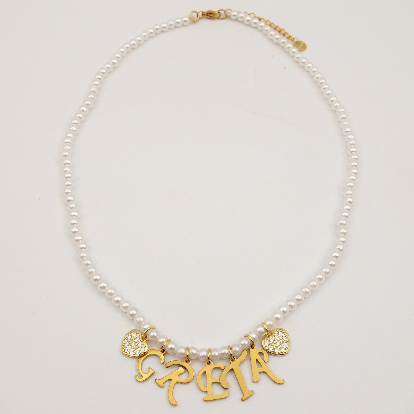 MY NAME ~ Collana Con IL TUO Nome Personalizzato in Perle e Acciaio Inossidabile